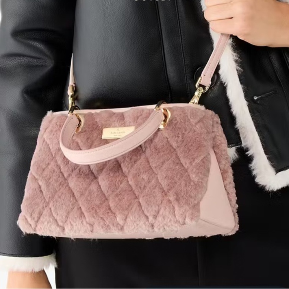 NWT KATE SPADE Carey Faux Fur Small Sullivan Satchel - Picture 7 of 10